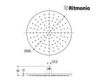 MEDIDAS ROCIADOR DUCHA 30cm RITMONIO